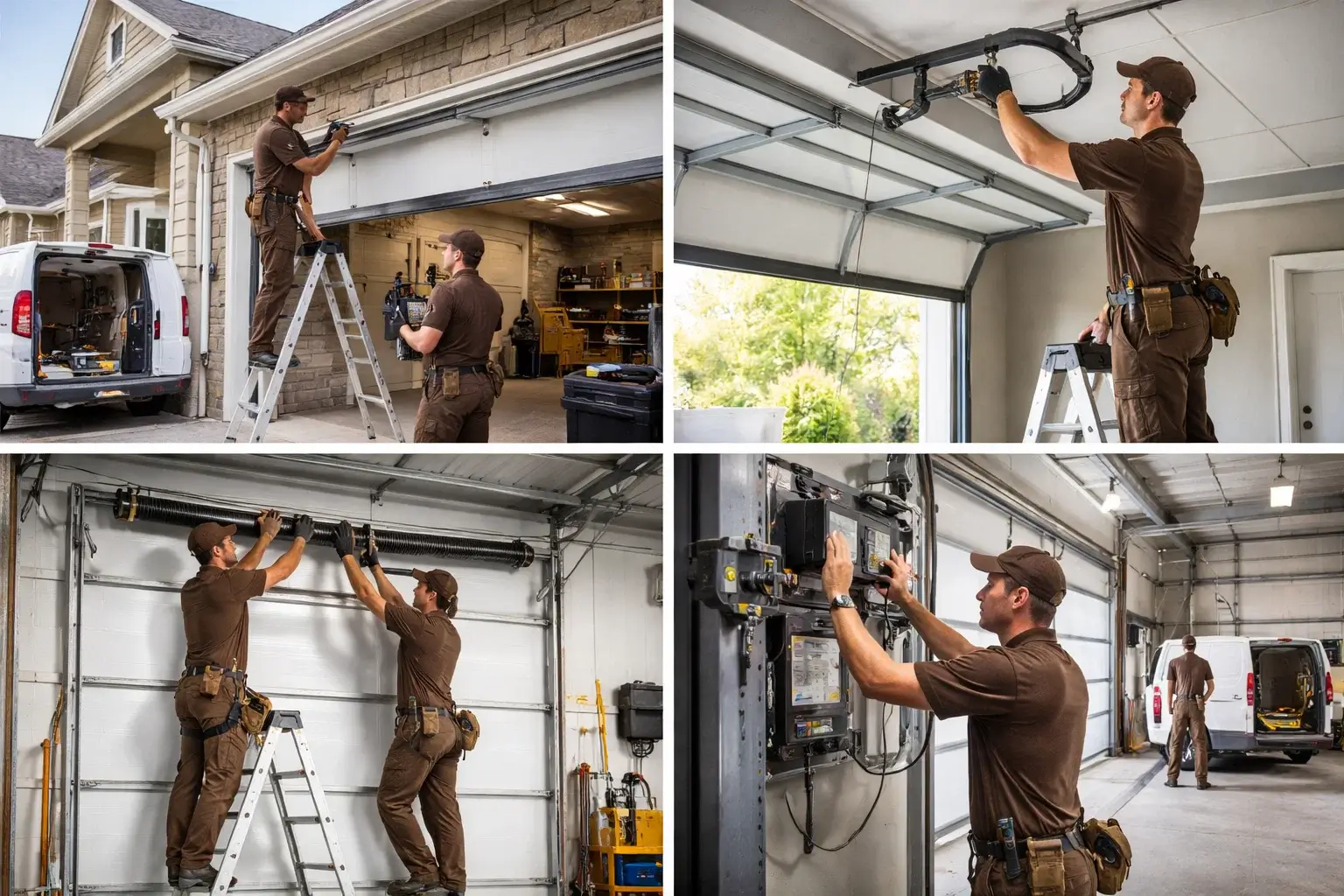Garage door technicians servicing residential and commercial garage doors in Denver
