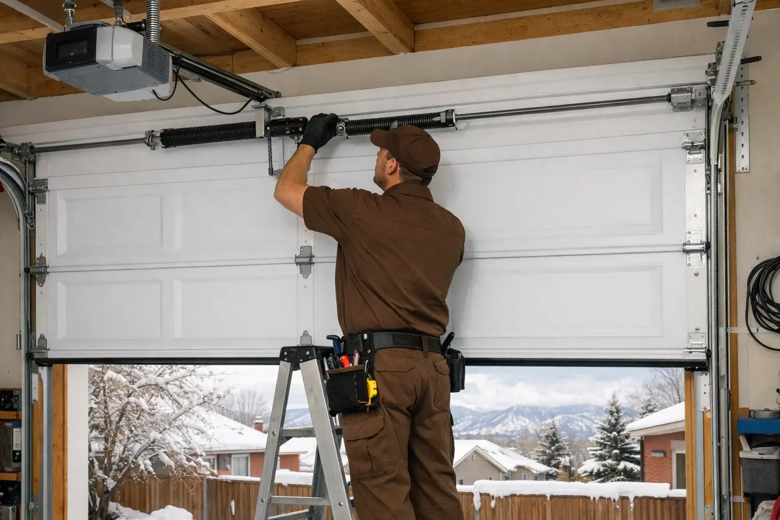 Residential overhead garage door service for home convenience and security in Denver CO