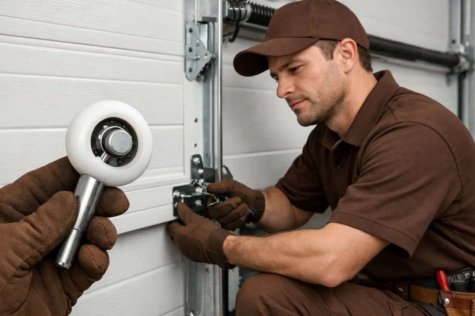 Garage door roller replacement service restoring smooth and quiet door movement in Denver