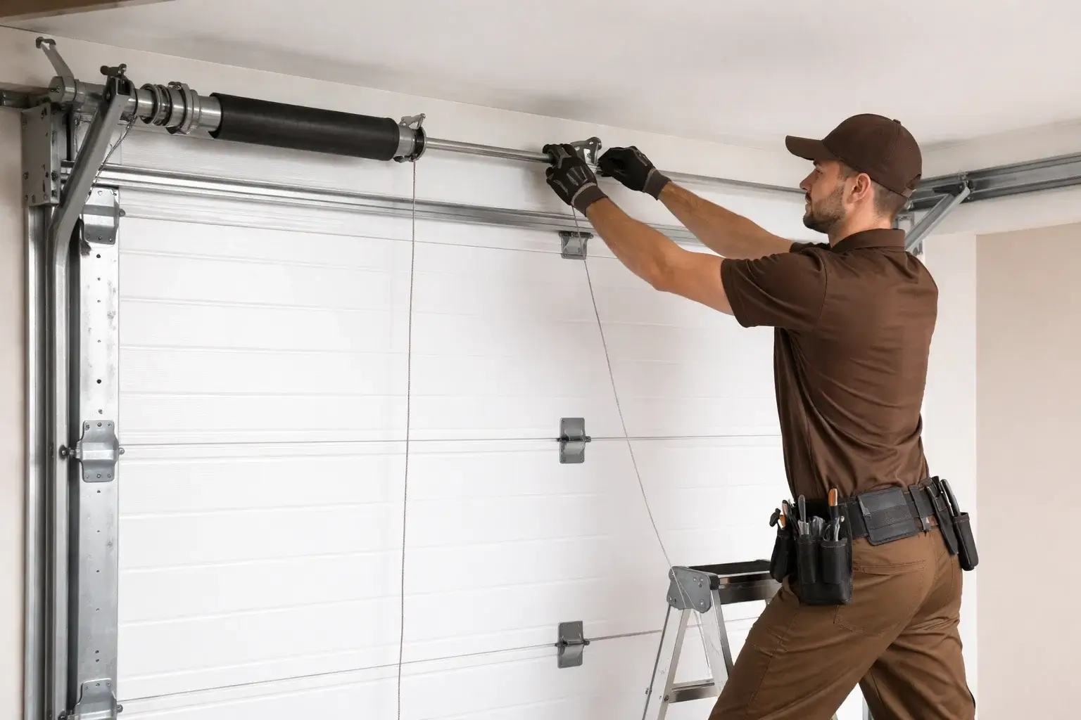 Garage door spring and cable repair service